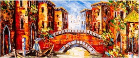Tablou - Pictură în ulei a orașului III. (120x50 cm)