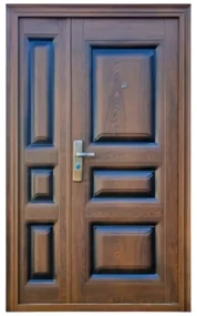Usa metalica dubla de exterior cu izolatie si vizor Novo Doors ND5001 ,deschidere stanga dreapta, 1 yala, dimensiuni multiple,tabla 0.7 mm, balamale