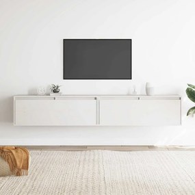 vidaXL Dulapuri de perete 2 buc., alb, 100x30x35 cm, lemn masiv de pin