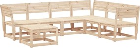 vidaXL Set mobilier de grădină, 7 piese, lemn masiv de pin