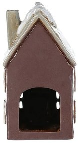 Decorațiuni de Crăciun Căsuță de iarnă cu coș defum, ceramică, violet închis