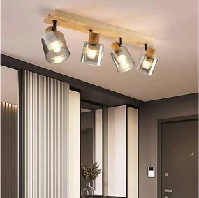 Brilagi - Lampă spot HYGGE 4xE14/15W/230V lemn/fumuriu