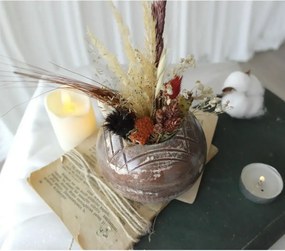 Ghiveci decorativ cu flori artificiale, homs seria A620,17x5.5x9 cm,30337