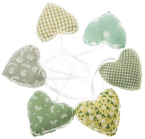 Set 6 decorațiuni suspendate Dakls Hearts, verde