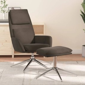 3097782 vidaXL Scaun de relaxare cu taburet, gri închis, microfibră