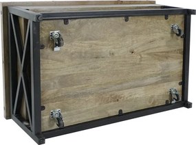 Măsuță de cafea din lemn de mango și metal, natur și negru, cu blat ridicabil și raft, finisaj mat, 44 x 116 x 74 cm, „Barlow” – Ethnic Collections