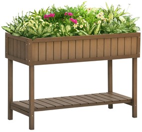Outsunny Ghiveci pe Picioare pătrat Potager raft dim. 110L x 46l x 76H cm 8 Compartimente Inserturi de irigare Lemn de Brad | Aosom Romania