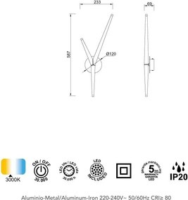 Aplica de perete minimalista LED Arrecife alba