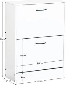 Botník BOTNIX, 2 etaje, alb