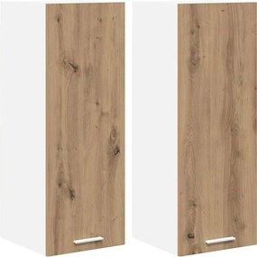 vidaXL Dulap suspendat 2 pcs Stejar Artisan și Alb 30 x 31 x 80 cm