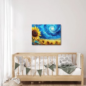 Tablou - Pictura floarea-soarelui (70x50 cm)