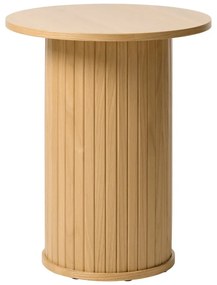 Măsuță auxiliară rotundă cu aspect de lemn de stejar ø 50 cm Nola – Unique Furniture