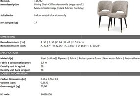 Set de 2 scaune Cliff, bej mademoiselle 115282 HZ