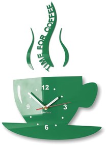 Ceas de perete "Este timpul pentru cafea" Verde închis