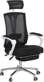 Scaun ergonomic OFF 420 negru, suport picioare și tetieră 2D