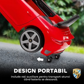 AIYAPLAY Mașină pentru Copii 3-5 Ani cu Licență Oficială RUF GT, Telecomandă, Centură de Siguranță și Muzică, Roșu | Aosom Romania