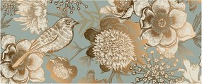 Tablou - Grădină cu o pasăre (120x50 cm)