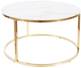 Masa de cafea Sabine Marmura Alba/Gold- H45