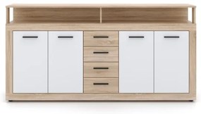 Comodă RUNA, stejar Sonoma/alb