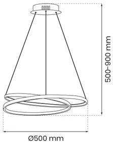 Lustră LED pe cablu LUCERO LED/48W/230V aurie