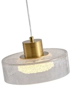Lustră LED pe cablu LED/8W/230V 3000K auriu/transparent pr. 20 cm
