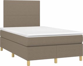 vidaXL Pat box spring cu saltea, taupe, 120x190 cm material textil