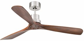 Ventilator de tavan cu telecomanda LANTAU L nickel/lemn maro