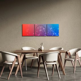 Tabloul abstract modern (cu ceas) (90x30 cm)