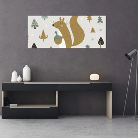 Tablou - Veveriță cu o nucă (120x50 cm)