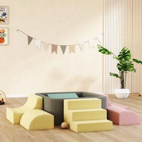 AIYAPLAY Parcurs de motricitate pentru bebeluși modular din spumă 7 piese husă lavabilă din catifea côtelată 174 x 174 x 30 cm multicolor | Aosom Romania