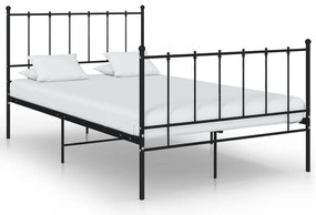 vidaXL Cadru de pat, negru, 120x200 cm, metal