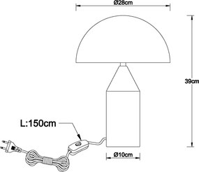 Globo 21030M - Lampă de masă ATOMA 2xE27/40W/230V alamă