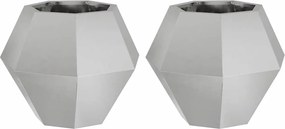 vidaXL Jardinieră 2 pcs Argintiu 50 x 50 x 40 cm Oţel inoxidabil