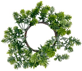 Coronita decor lumanare Craciun BELLE, Verde, 10cm
