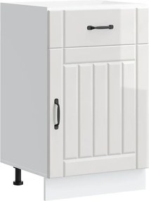 vidaXL Dulap de bază de bucătărie „Lucca” lemn prelucrat alb lucios