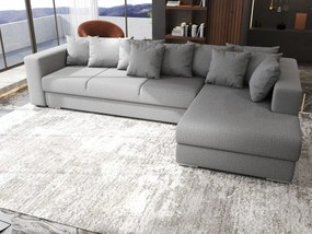 Colțar extensibil dumonde cu ladă de depozitare si sezut confortabil din spuma high-density, Gloria Enjoy Grey II 320x183 cm