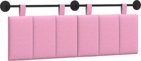vidaXL Cap de pat suspendat Pe perete Roz 150 x 55 x 5 cm țesătură