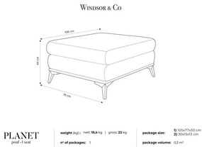Puf Windsor &amp; Co Sofas Planet, albastru petrol
