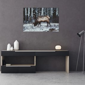 Tablou - cerbul iarna (90x60 cm)