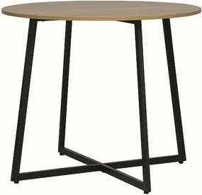 Masa LUNA, stejar/negru, PAL laminat/metal, 90x76 cm