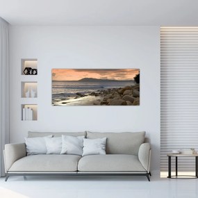 Tablou - Marea și munții (120x50 cm)