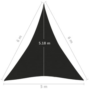 Panza parasolar, negru, 5x6x6 m, HDPE, 160 g m   Negru, 5 x 6 x 6 m