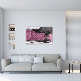 Tablou - Abstracție roz-roșu (90x60 cm)