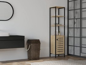 Dulap de baie Kutuvu (stejar zafir + negru) . 1092737