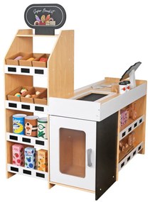 Supermarket de jucarie din lemn cu accesorii