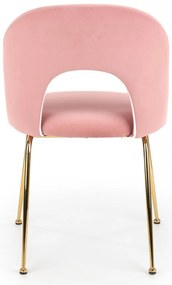 Scaun K385 velvet roz/auriu