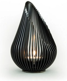 Sfeșnic de metal Growdrop M, oțel negru - Glowbus