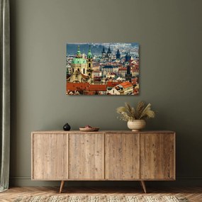Tablou pe sticlă - Panorama din Praga (70x50 cm)