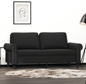 359534 vidaXL Canapea cu 2 locuri, negru, 140 cm, catifea