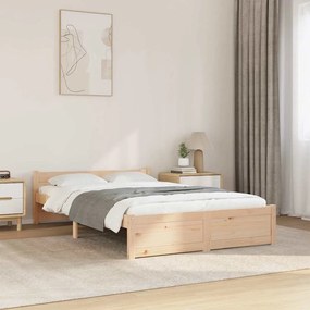 vidaXL Cadru de pat mic dublu, 120x190 cm, lemn masiv
